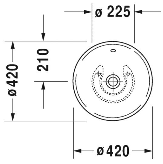 Duravit Bacino Ø42 fritstående bowlevask - Uden hanehul