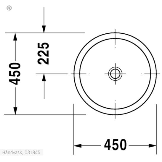 Duravit Architec Ø45 vask t/nedfældning - Uden hanehul