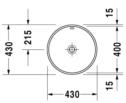 Duravit Architec Ø40 håndvask t/underlimning - Uden hanehul - Med overløb