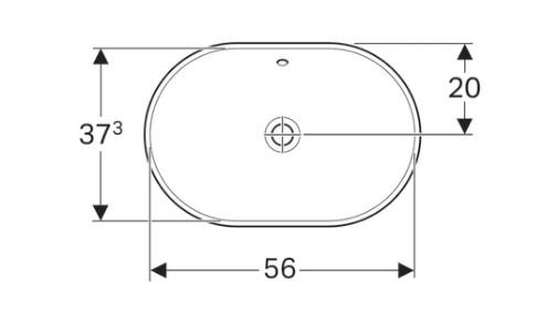 Geberit Variform 60 ellipse håndvask t/nedfældning - Med overløb