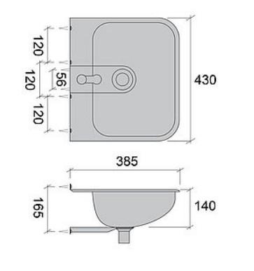 Purus håndvask V430 med hanehul