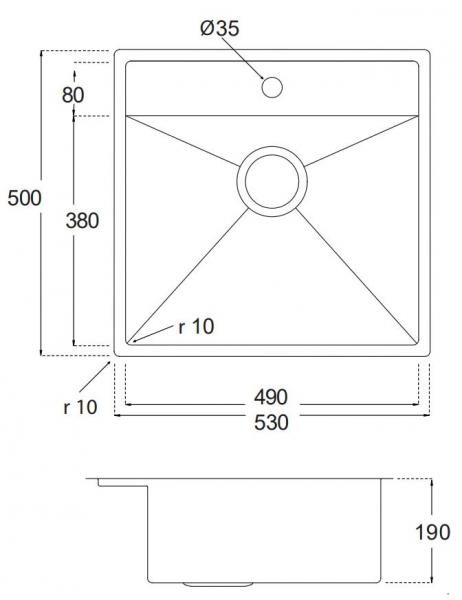 Lavabo Kubus 520 soft køkkenvask