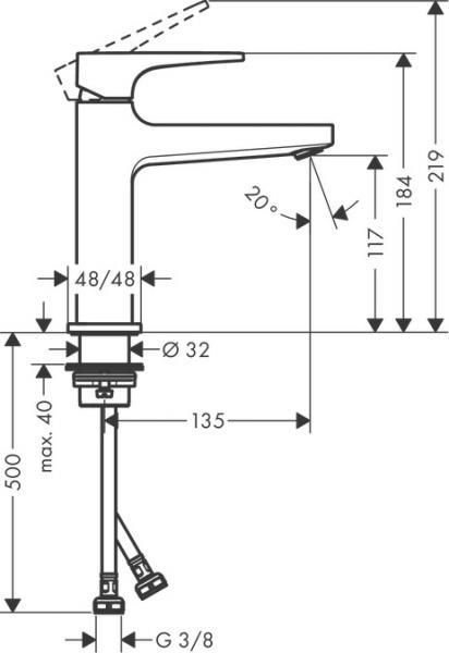 Hansgrohe Metropol 110 armatur m/push-open bundventil - Børstet sort krom