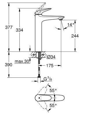 Grohe Eurostyle armatur til bowlevask - Krom