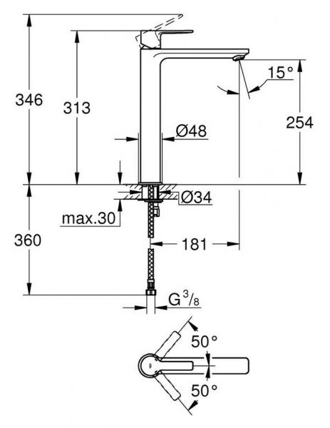 Grohe Lineare New armatur til bowlevask - Børstet cool Sunrise Grohe Lineare New armatur til bowlevask - Børstet cool Sunrise
