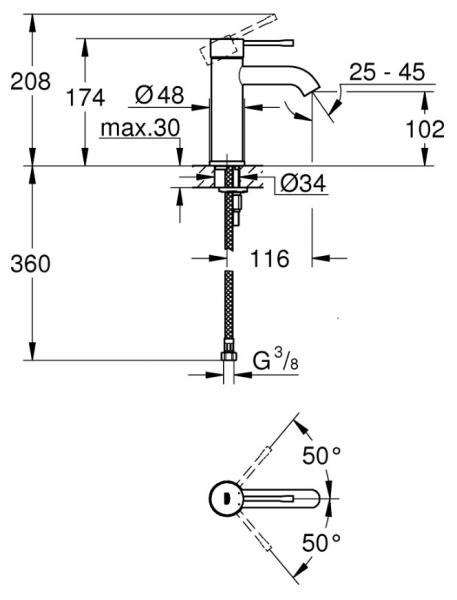 Grohe Essence New håndvaskarmatur u/bundventil - Poleret warm sunset