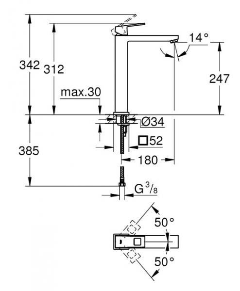 Grohe Eurocube håndvaskarmatur t/bowlevask