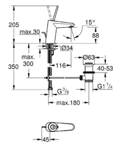 Grohe Eurodisc Joystick håndvaskarmatur - Krom/small