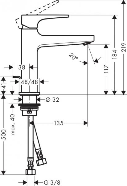 Hansgrohe Metropol 110 håndvaskarmatur - Krom