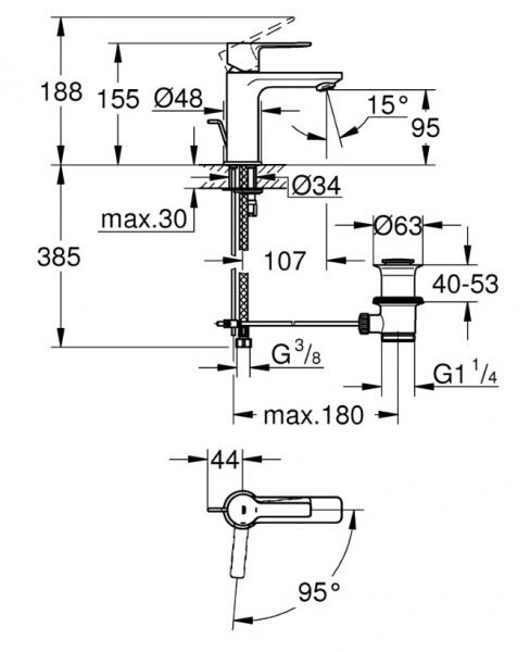 Grohe Lineare New XS håndvaskarmatur m/koldstart - Krom