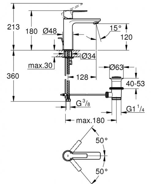 Grohe Lineare New S håndvaskarmatur - Krom