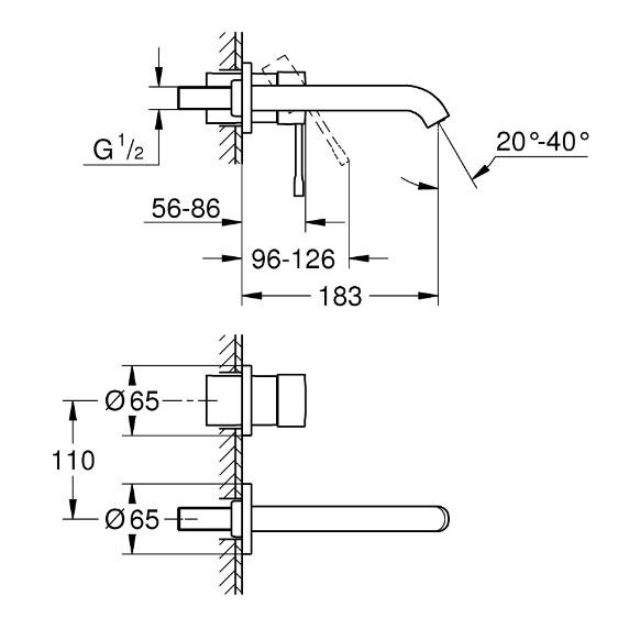 Grohe Essence New komplet armatur til indbygning i væg - Poleret warm sunset