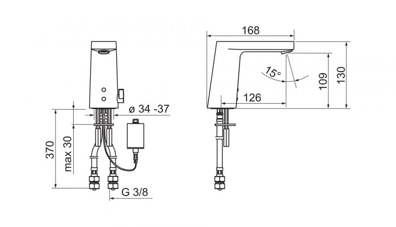 Oras Electra 6155F berøringsfri vandhane - Batteri