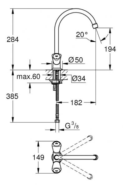 Grohe Costa S køkkenarmatur m/svingtud