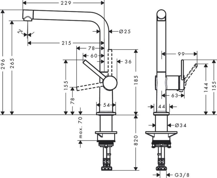 Hansgrohe Talis M54 køkkenarmatur m/L-tud - Mat sort