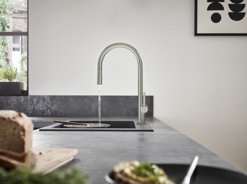 hansgrohe Talis M54 køkkenarmatur 210 m/C-tud og udtræk - Rustfrit stål finish