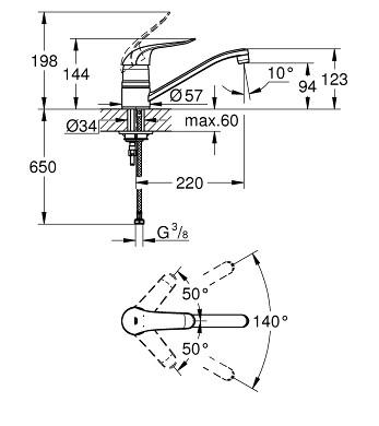 Grohe Euroeco køkkenarmatur krom