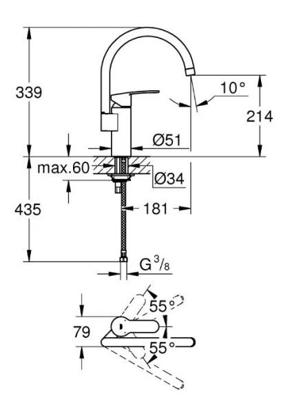 Grohe Eurostyle Cosmopolitan køkkenarmatur - Krom