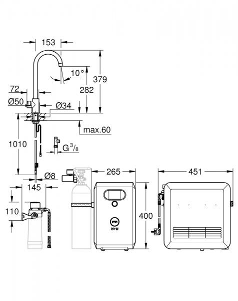 Grohe Blue Professional køkkenbatteri m/C-tud - Krom