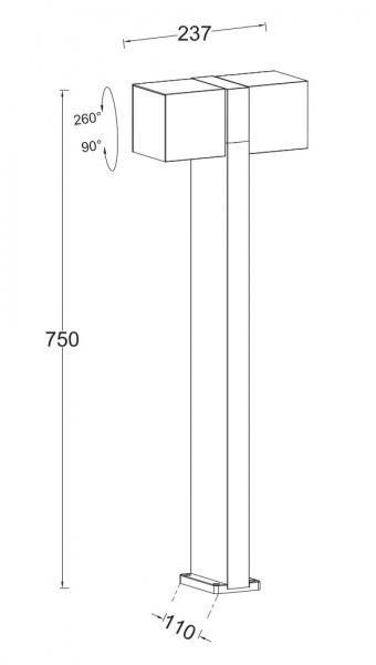 Lutec Architectural Cuba udendørslampe 3000K