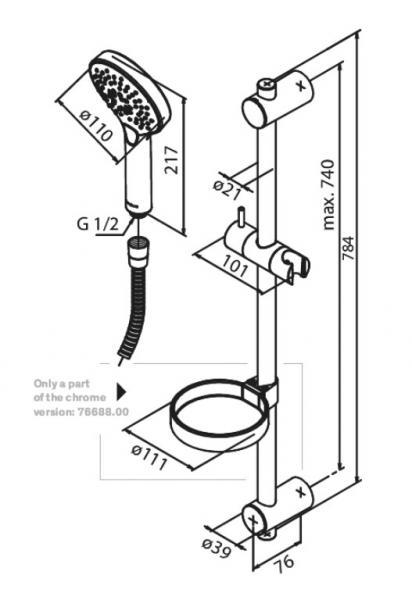 Damixa Silhouet komplet brusesystem - Steel