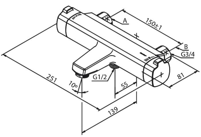 Damixa Pine termostat til kar/brus - Krom