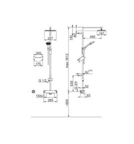 Oras Optima 7194 Rain komplet brusesystem - Krom