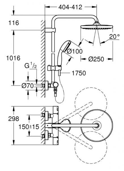 Grohe Essence Vitalio komplet pakke til bad - Mat sort