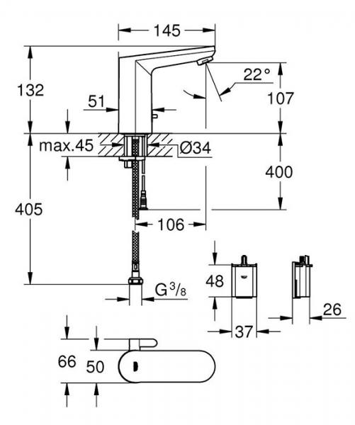 Grohe Vitalio Get E komplet pakke til badeværelset - Mat sort Grohe Vitalio Get E komplet pakke til badeværelset - Mat sort