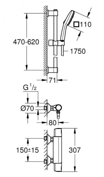 Grohe Precision Trend komplet brusesystem