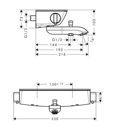 Hansgrohe Ecostat select kar/brusetermostat - Krom