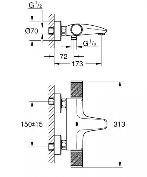 Grohe Precision Feel armatur til kar - Krom