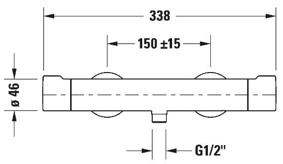 Duravit C.1 brusebatteri m/termostat - Krom