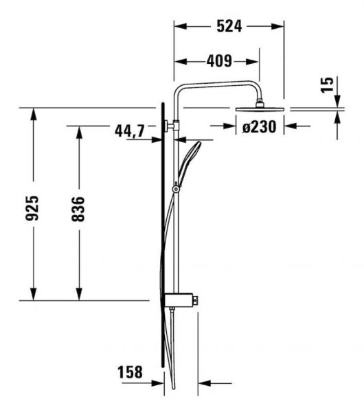 Duravit Shelf 1050 brusesystem m/hylde - Krom