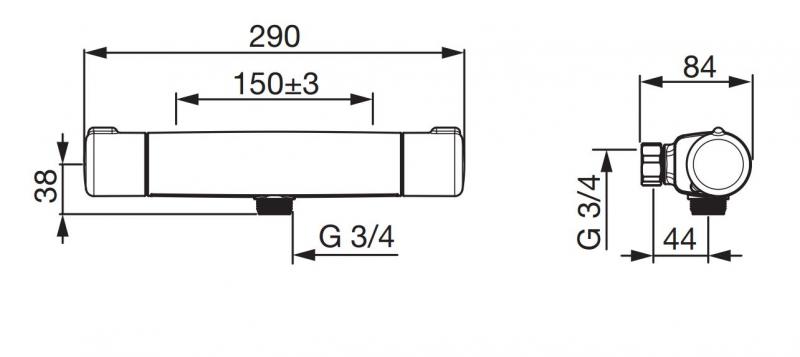 Oras Nova 7461 termostatbatteri - Krom