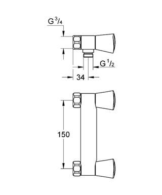 Grohe Costa S brusearmatur u/tilslutning