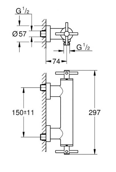 Grohe Atrio brusetermostat - Børstet hard graphite Grohe Atrio brusetermostat - Børstet hard graphite