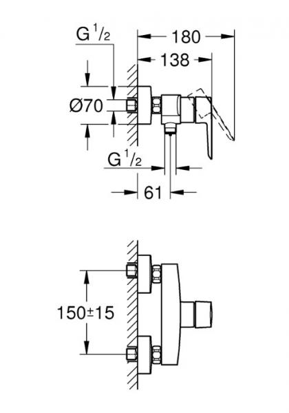 Grohe Start brusearmatur - Mat sort