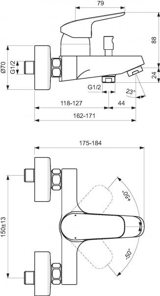 Børma Ceraflex kar-/brusebatteri