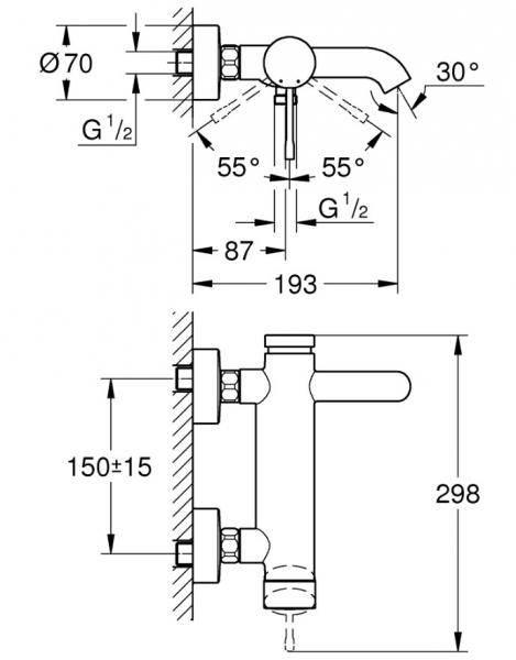 Grohe Essence New badekararmatur - Poleret hard graphite