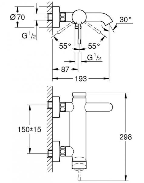 Grohe Essence New badekararmatur - Børstet hard graphite