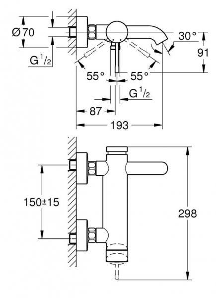 Grohe Essence komplet badekararmatur - Mat sort Grohe Essence komplet badekararmatur - Mat sort