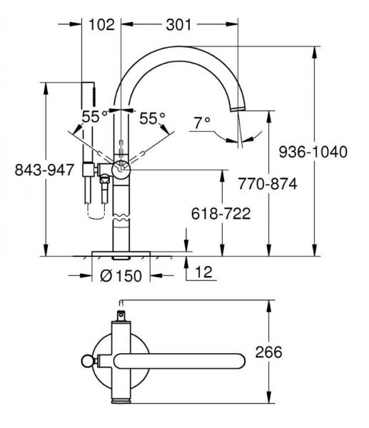 Grohe Atrio fritstående badekararmatur - Krom