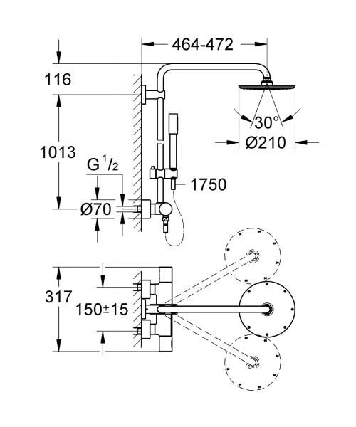 Grohe Rainshower 210 brusesystem