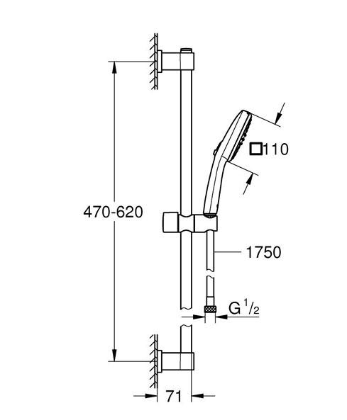 Grohe Vitalio Comfort 110 brusesæt 2 sprays m/Water Saving