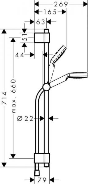 hansgrohe Crometta Vario/Varia 100 brusesæt - Krom