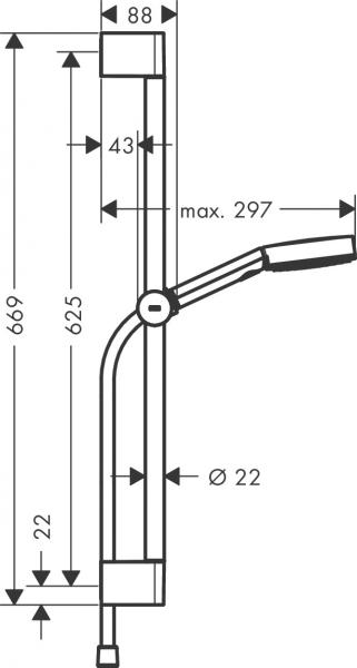 Hansgrohe Pulsify Select S 3jet Relaxation brusesæt m/EcoSmart - Mat hvid