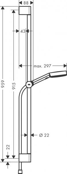 Hansgrohe Pulsify Select S 3jet Relaxation brusesæt - 90 cm - Mat hvid