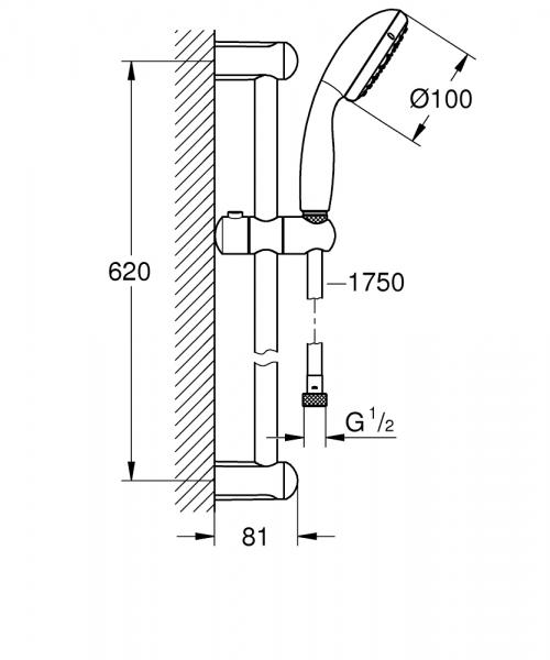 Grohe New Tempesta 100 ECO brusesæt - 2 Spray