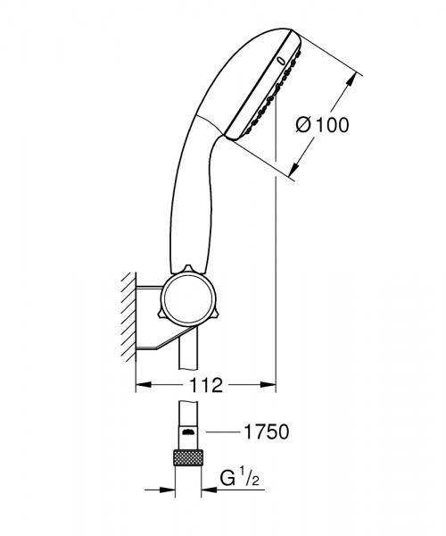 Grohe New Tempesta 100 håndbrusersæt - 2 sprays